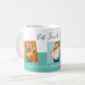 Personalisierte Foto Collage Best Friends Script-B Kaffeetasse (Vorderseite Links)