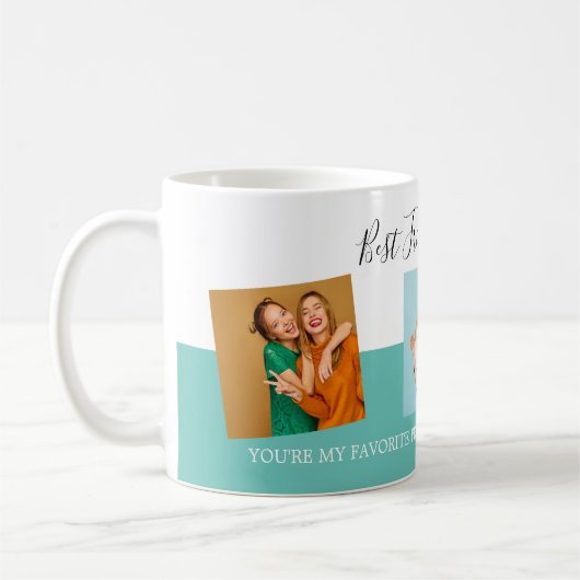 Personalisierte Foto Collage Best Friends Script-B Kaffeetasse (Links)
