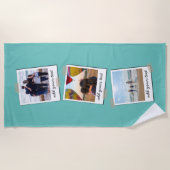 Personalisierte Foto-Collage der Familie 3 Strandtuch (Vorderseite)