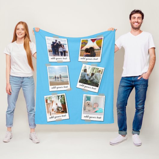 Personalisierte Foto-Collage der Familie 6 Fleecedecke (Beispiel)