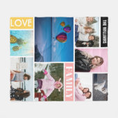 Personalisierte Foto-Collage der Familien-8 Fleecedecke (Vorderseite (Horizontal))