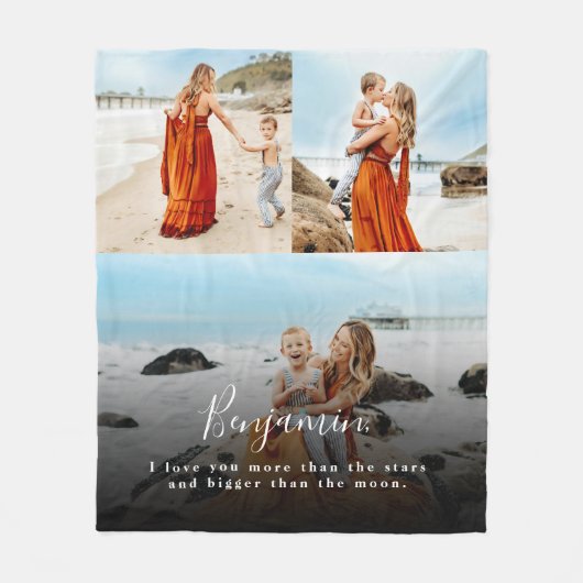 Personalisierte Foto Collage Liebe Sie Fleece Blan (Vorderseite)