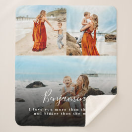 Personalisierte Foto Collage Liebe Sie Sherpa Blan Sherpadecke