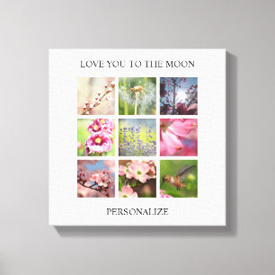 Personalisierte Foto-Collage mit Ihrem Text Leinwanddruck