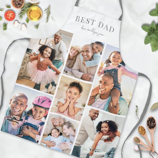 Personalisierte Foto Collage Vater Schürze