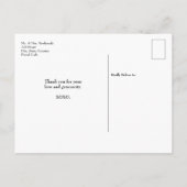 Personalisierte Foto Collage Wedding Vielen Dank Ankündigungspostkarte (Rückseite)