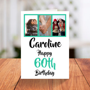 Personalisierte Foto-Collage zum 60. Geburtstag Karte