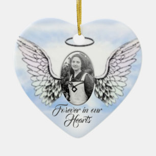 Personalisierte Foto-Engels-Flügel und Keramik Ornament