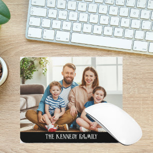 Personalisierte Foto Familienname Typografie Mousepad