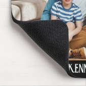 Personalisierte Foto Familienname Typografie Mousepad (Ecke)