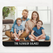 Personalisierte Foto Familienname Typografie Mousepad (Vorne)
