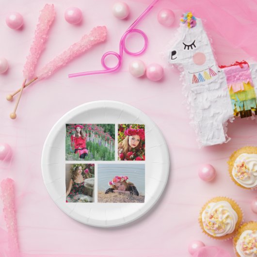 Personalisierte Foto-Farbe der Gewohnheits-4 Pappteller (Party)