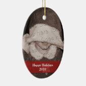 Personalisierte Foto-Feiertags-Verzierung Keramikornament (Rechts)