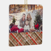 Personalisierte Foto-frohe Weihnacht-Verzierung Keramikornament (Rechts)