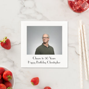 Personalisierte Foto-Geburtstagsfeier für ihn oder Serviette