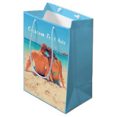 Personalisierte Foto-Geschenktafeln mit benutzerde Mittlere Geschenktüte (Vorderseite Schrägansicht)