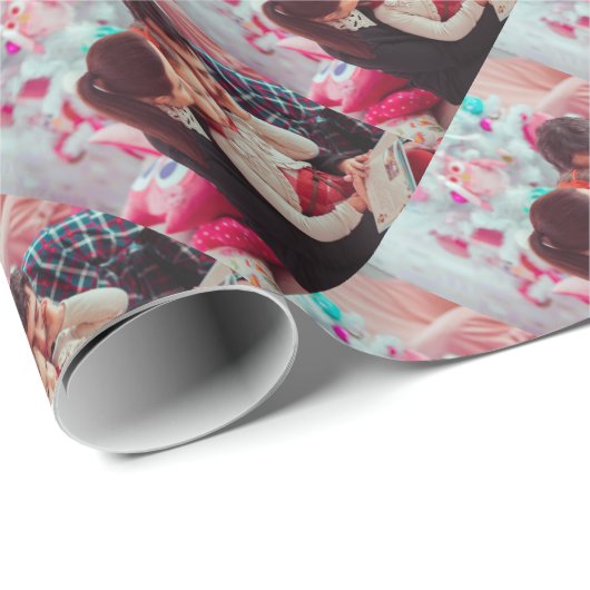 Personalisierte Foto-Gewohnheit Geschenkpapier (Rolleneckpunkt)