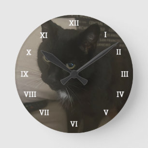 Personalisierte Foto-Haustiere Familie Erstelle de Runde Wanduhr