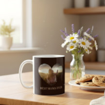Personalisierte Foto-Herz-Kaffeetasse Muttergesche