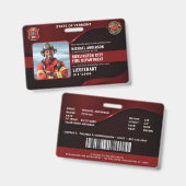 Personalisierte Foto-ID des Feuerwehrmitarbeiters Ausweis (Front & Back)