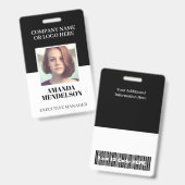 Personalisierte Foto-ID mit Barcode-Abzeichen Ausweis (Vorder- & Rückseite)