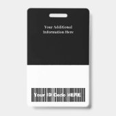 Personalisierte Foto-ID mit Barcode-Abzeichen Ausweis (Rückseite)