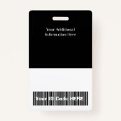 Personalisierte Foto-ID mit Strichcode-Abzeichen Ausweis (Rückseite)