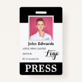 Personalisierte Foto-ID und Logo-Pressepass Ausweis (Vorderseite)