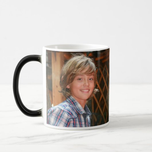 PERSONALISIERTE FOTO-KAFFEETASSE VERWANDLUNGSTASSE (Links)