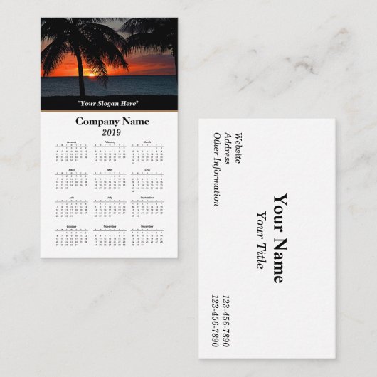 personalisierte Foto-Kalender 2019 Visitenkarte (Vorne/Hinten)
