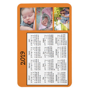 Personalisierte Foto-Minimagnet-Kalender 2018 Magnet