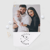 Personalisierte Foto Name Clubs und Ball Golfhandtuch (Insitu)