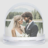 Personalisierte Foto-Namen Hochzeitdatum Beibehalt Schneekugeln (Vorderseite)
