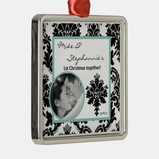 Personalisierte Foto-Ornament Silbernes Ornament (Rechts)