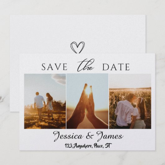 Personalisierte Foto-Save-the-Date-Karten zum indi Save The Date (Vorne/Hinten)