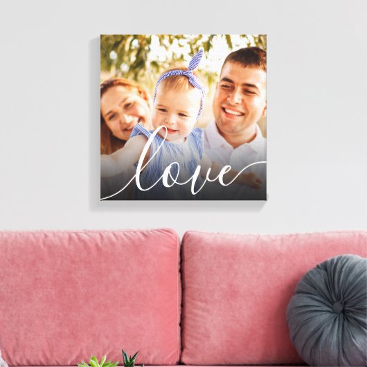 Personalisierte Foto Script-Liebe Leinwanddruck (Insitu (Wohnzimmer))