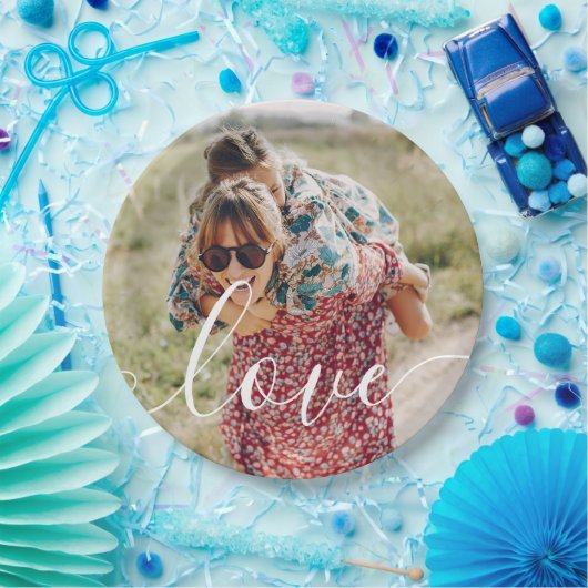 Personalisierte Foto Script-Liebe Pappteller (Party)