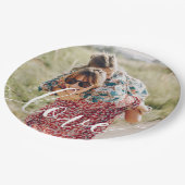 Personalisierte Foto Script-Liebe Pappteller (Schrägansicht)