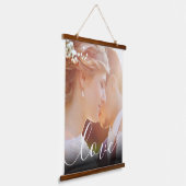 Personalisierte Foto Script-Liebe Wandteppich Mit Holzrahmen (Gewinkelt)