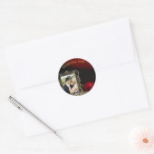 Personalisierte FOTO-Sticker - Thema ROSE der Ruby Runder Aufkleber (Umschlag)