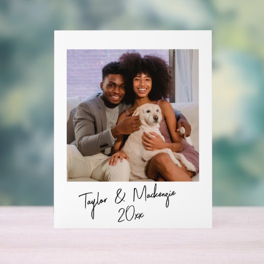 Personalisierte Foto- und Handgeschriebene Textvor Acrylschild (Neutral)