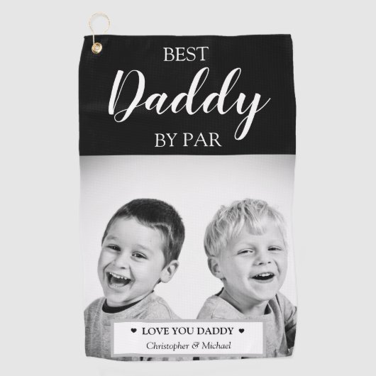 Personalisierte Foto- und Message-Golf-Kopfabdecku Golfhandtuch (Vorderseite)