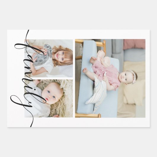 Personalisierte Foto- und Text-3-Papierwerbung Geschenkpapier Set (Vorderseite)