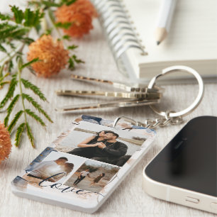Personalisierte Foto- und Text-Fotocollage  Schlüsselanhänger