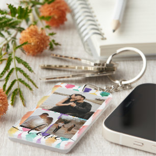 Personalisierte Foto- und Text-Fotocollage  Schlüsselanhänger