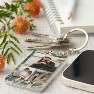 Personalisierte Foto- und Text-Fotocollage  Schlüsselanhänger