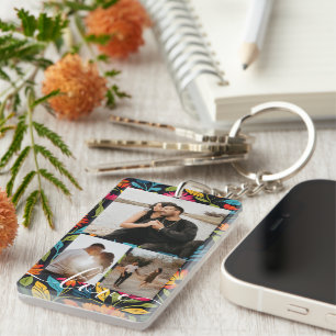 Personalisierte Foto- und Text-Fotocollage  Schlüsselanhänger