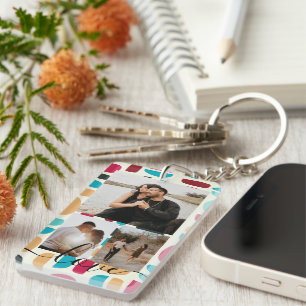 Personalisierte Foto- und Text-Fotocollage  Schlüsselanhänger