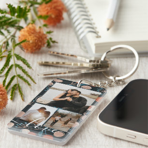 Personalisierte Foto- und Text-Fotocollage  Schlüsselanhänger
