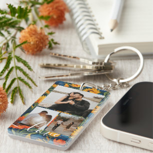 Personalisierte Foto- und Text-Fotocollage  Schlüsselanhänger